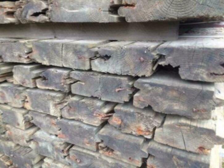 8 cm dik gewolmaniseerde damwand vuren planken tot 350cm, Doe-het-zelf en Verbouw, Gebruikt, Ophalen of Verzenden, Plank, Vuren