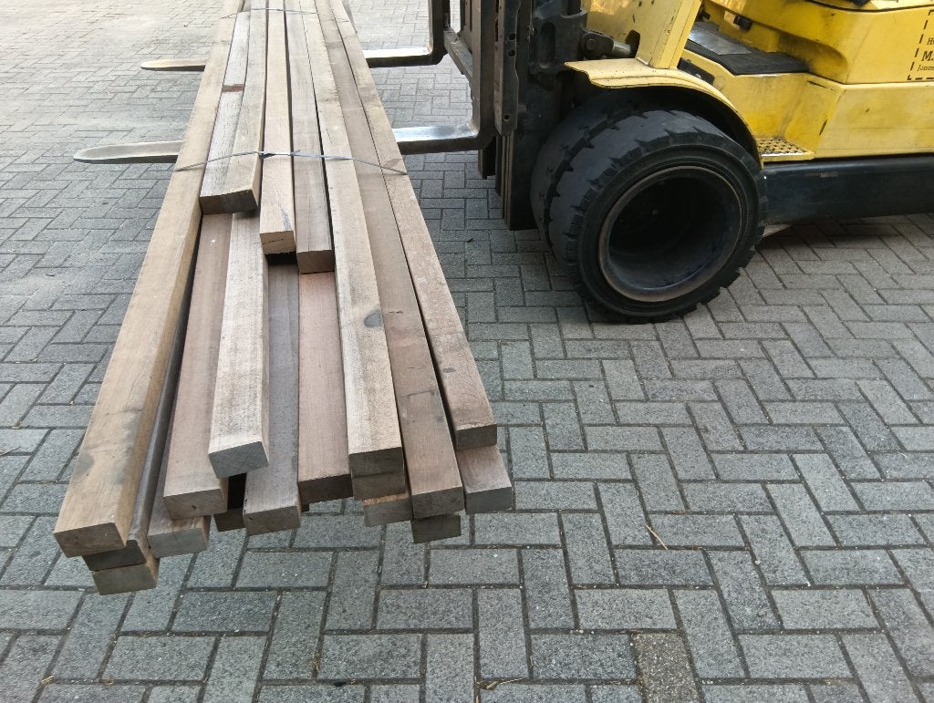 restpartij hardhout regels, Ophalen, Gebruikt, Hardhout, 250 cm of meer