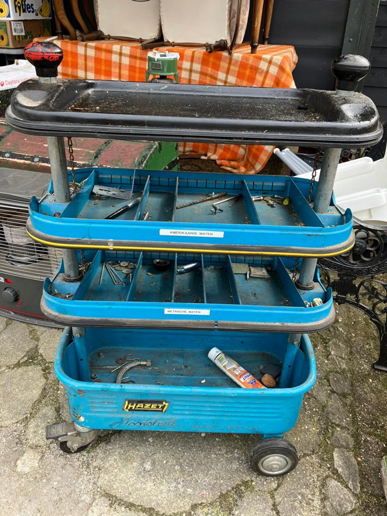Hazet Assistent Gereedschapskar - Blauw, 3 Lagen, Ophalen