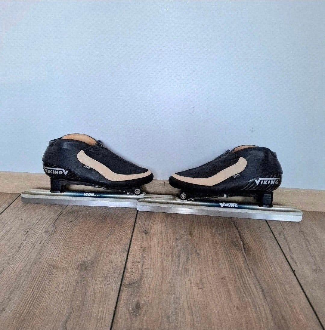 Viking Silver II klapschaatsen maat 41 met Viking Icon ijzer, Sport en Fitness, Ophalen of Verzenden, Zo goed als nieuw, Noren