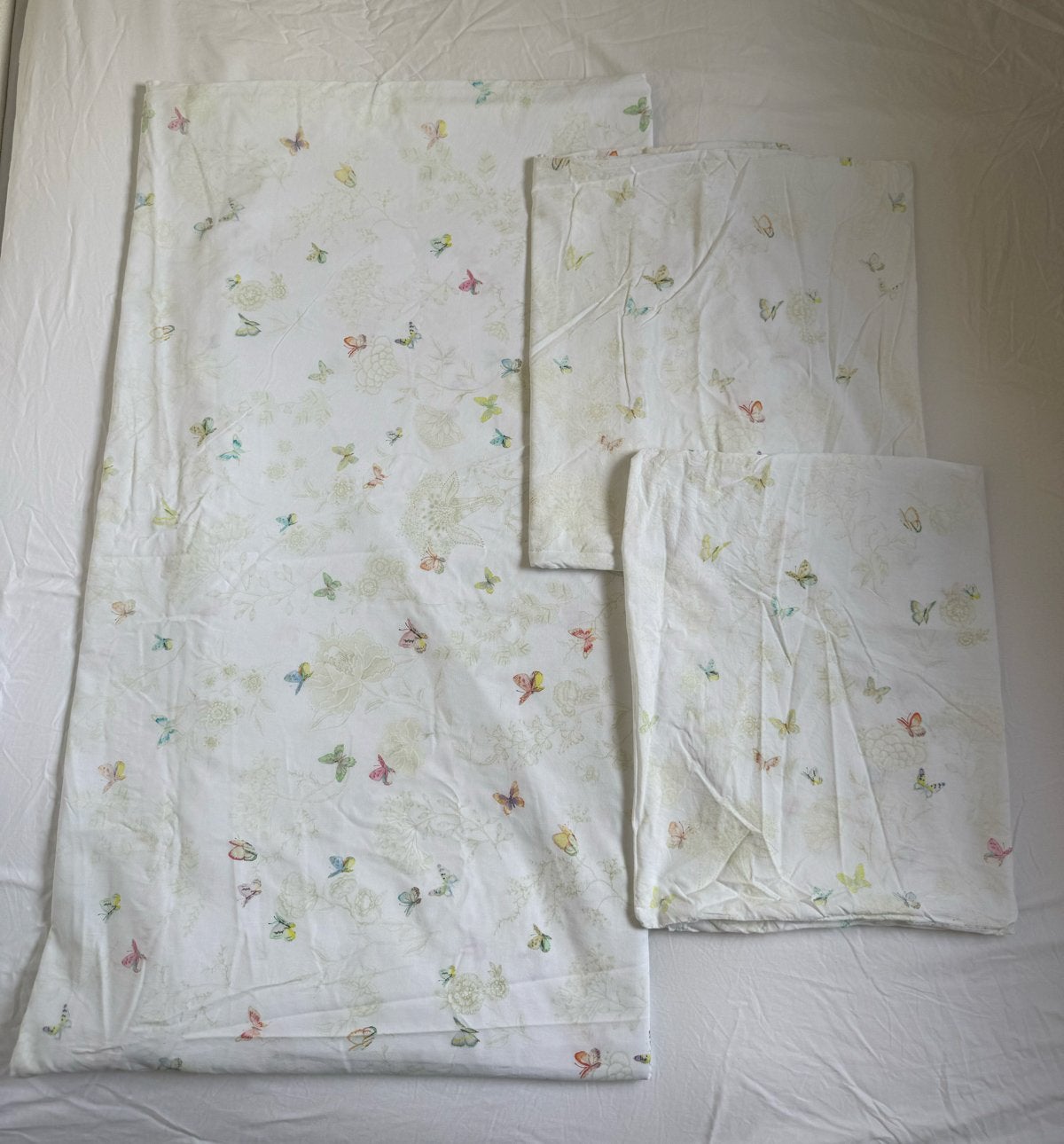 Zara Home Dekbedovertrek Vlinders 100% Katoen Lits Jumeaux, Gebruikt, Meerkleurig, Dekbedovertrek, Tweepersoons