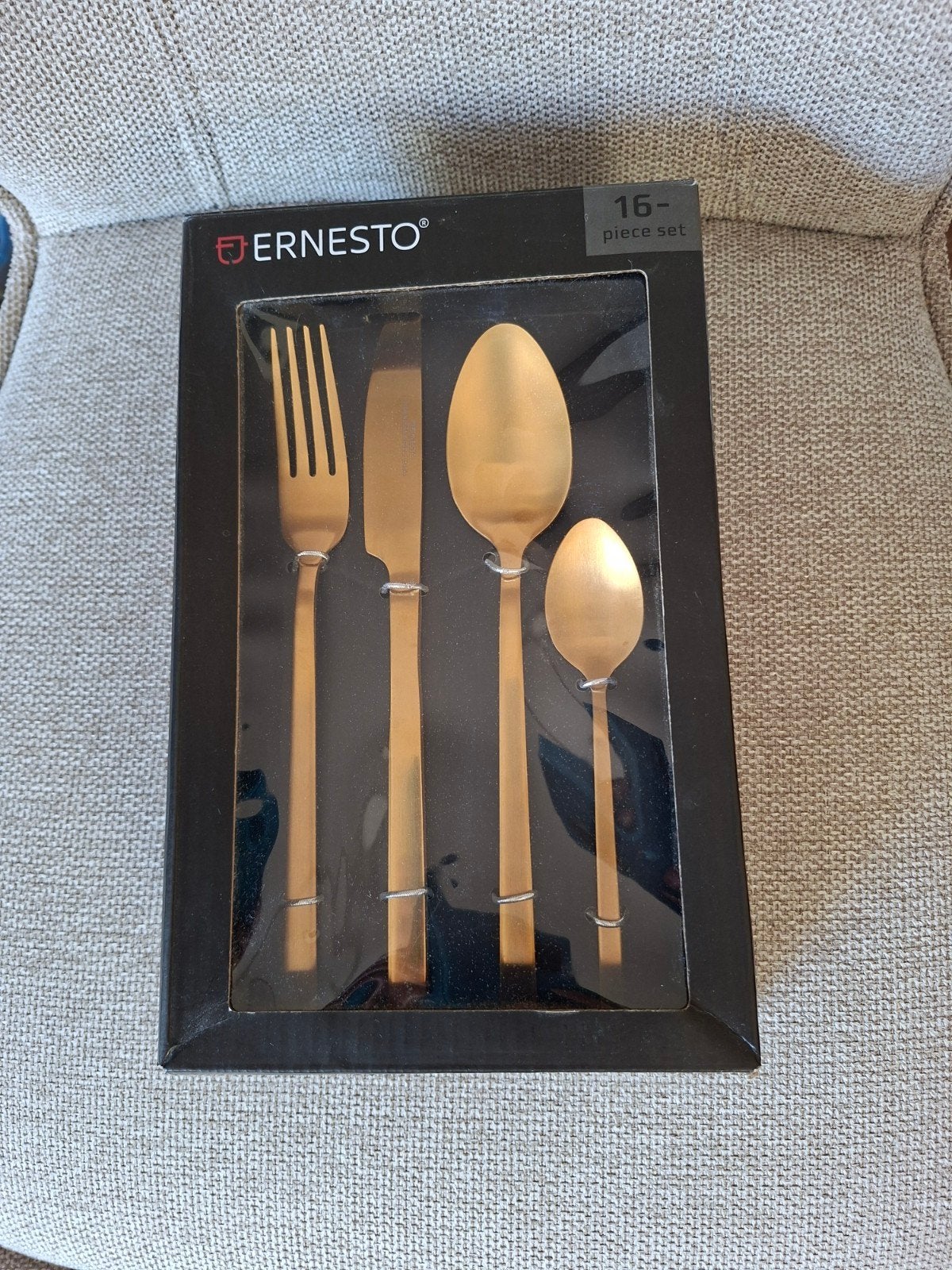 Ernesto 16-delige Bestekset Goudkleurig RVS, Bestekset, Overige typen, Nieuw, Ophalen of Verzenden