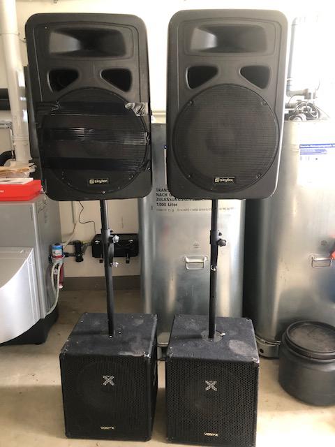 Complete PA installatie speakers, versterkers, mixer GETEST, Audio, Tv en Foto, Versterkers en Receivers, Ophalen, Gebruikt, 120 watt of meer