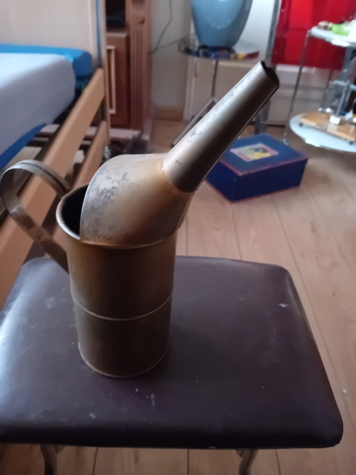 Antieke Koperen Oliekan met Lange Tuit, Antiek en Kunst, Ophalen of Verzenden