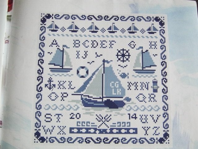 Borduurpatroon  Merklap  Bootjes  nr 6255, Verzenden, Nieuw, Handborduren, Patroon