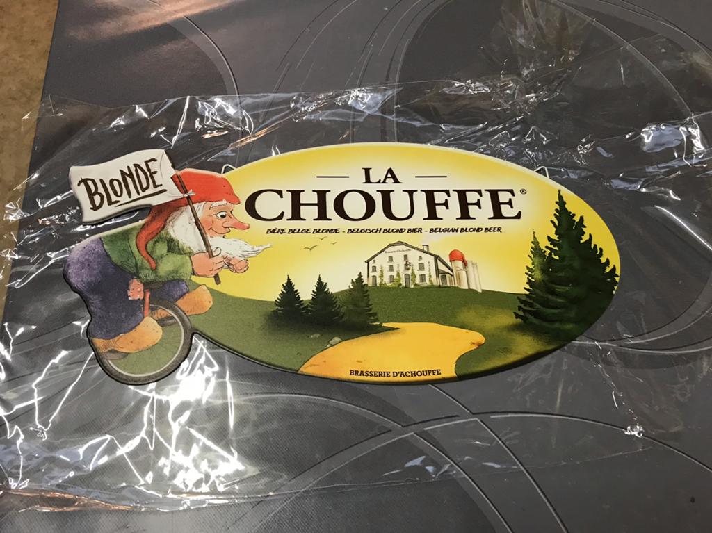 Chouffe bier reclamebord metaal, Verzamelen, Merken en Reclamevoorwerpen, Ophalen of Verzenden, Nieuw, Reclamebord