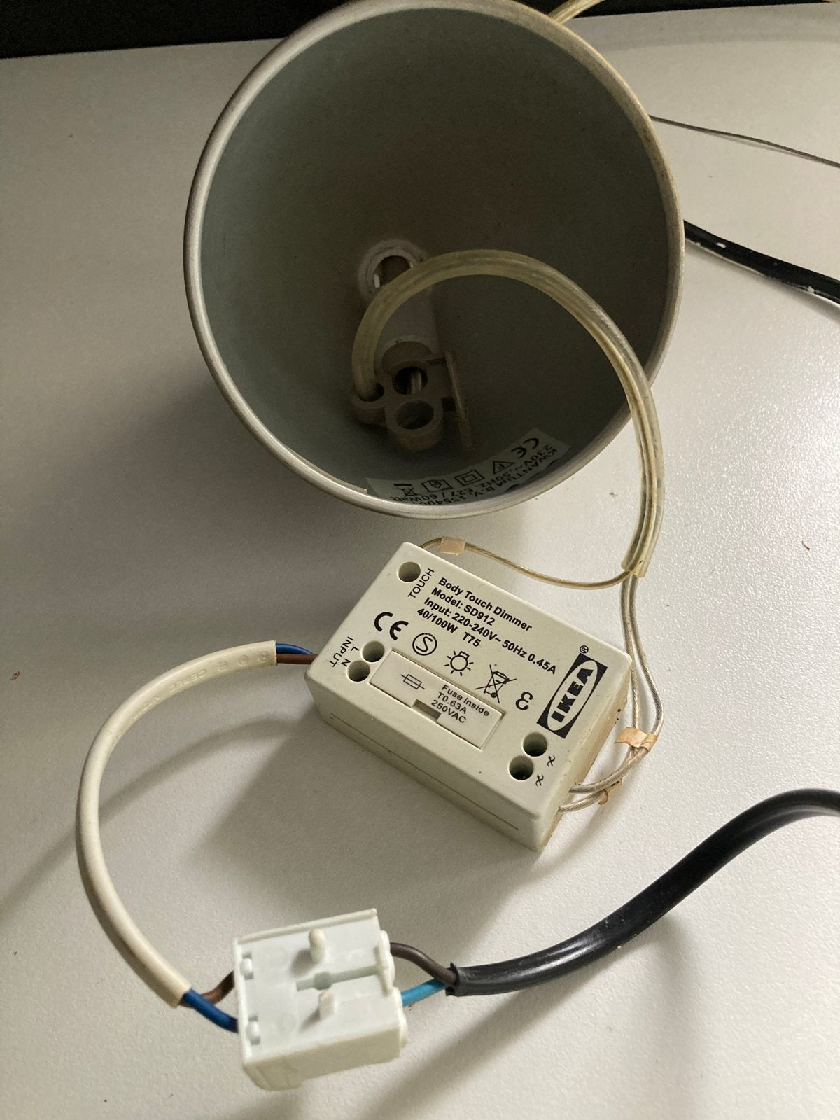 Set van 2 IKEA plafondlampen met dimmer, Ophalen, Gebruikt, Glas