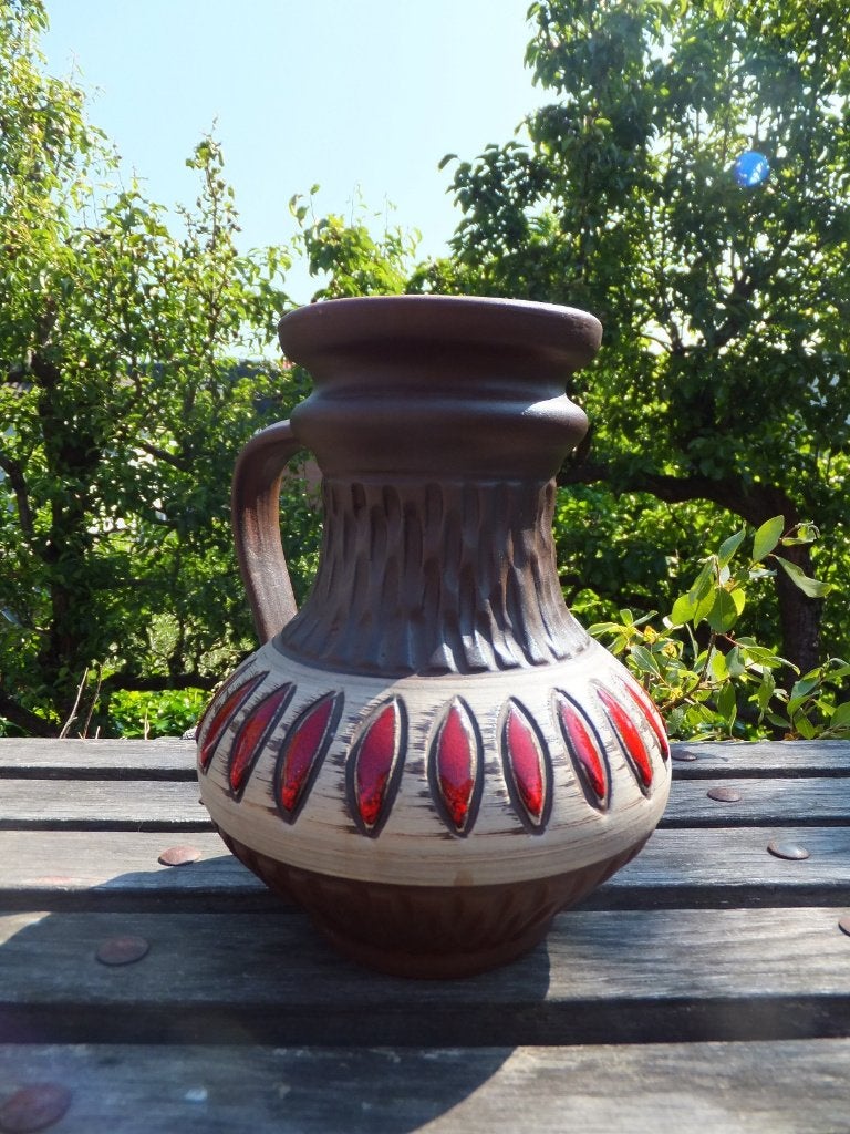 mooie grote kan water boho vintage vaas Eiwa West Germany, Ophalen, Zo goed als nieuw