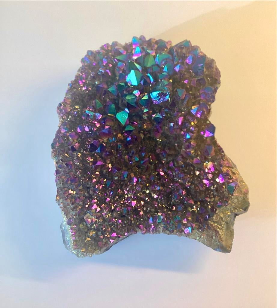 Prachtige Aura Kwarts Cluster - Regenboogkleuren, Ophalen of Verzenden, Mineraal