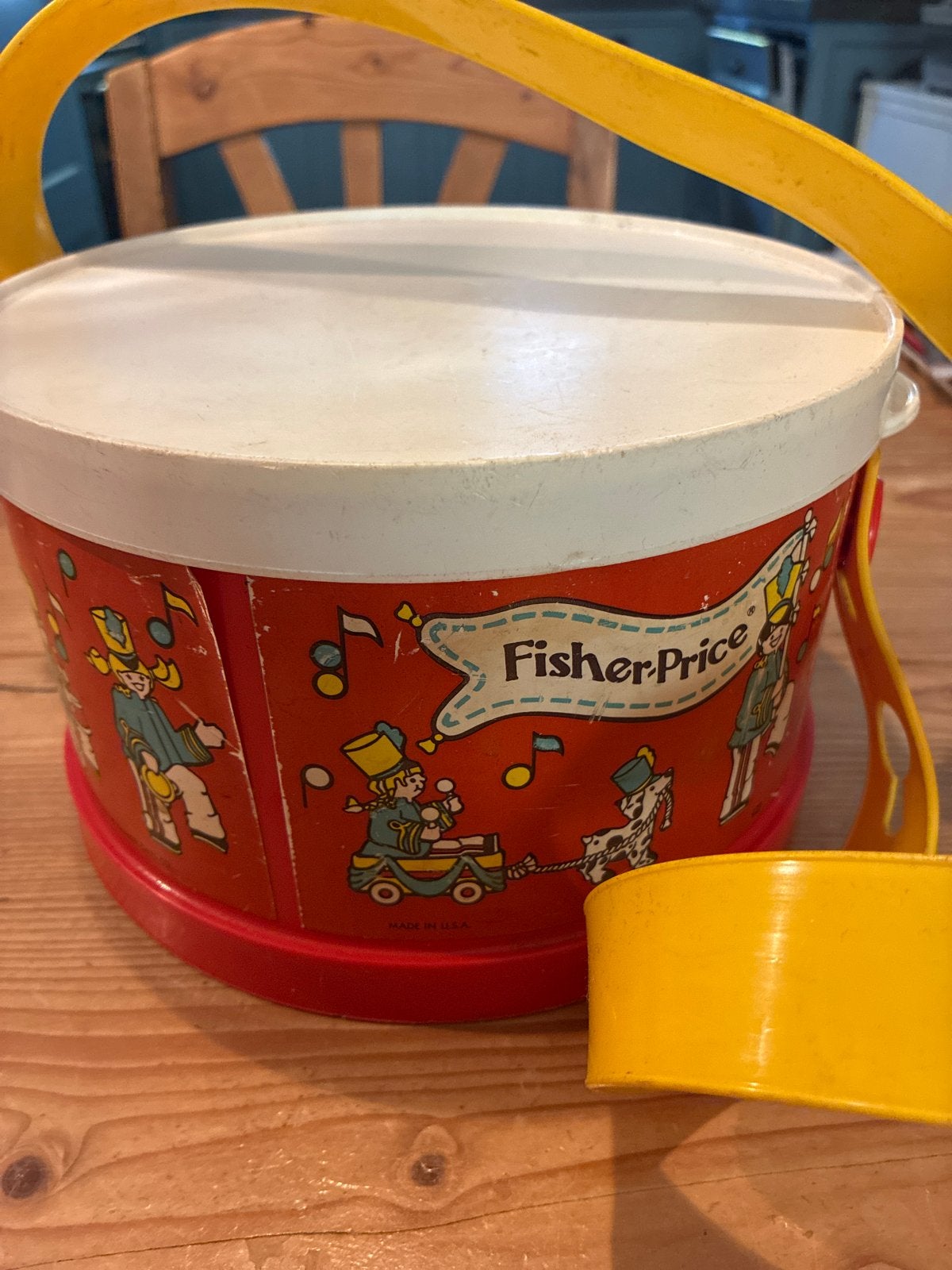 Vintage Fisher-Price Muziekset Speelgoed Trommel, Ophalen of Verzenden, Gebruikt, Speelset, Met geluid