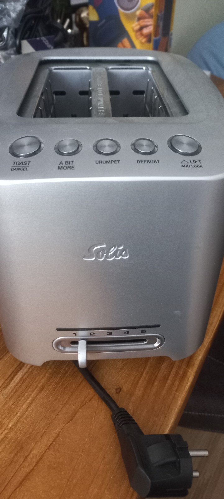 Solis Toaster Typ 801 BTAB20 - Zilver, 900-1000W, Ophalen of Verzenden, Zo goed als nieuw, Uitneembare kruimellade
