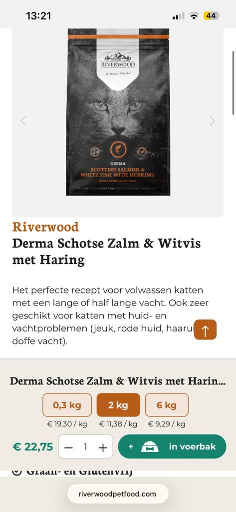 Riverwood kattenbrokken Derma, Dieren en Toebehoren, Dierenvoeding, Ophalen, Kat