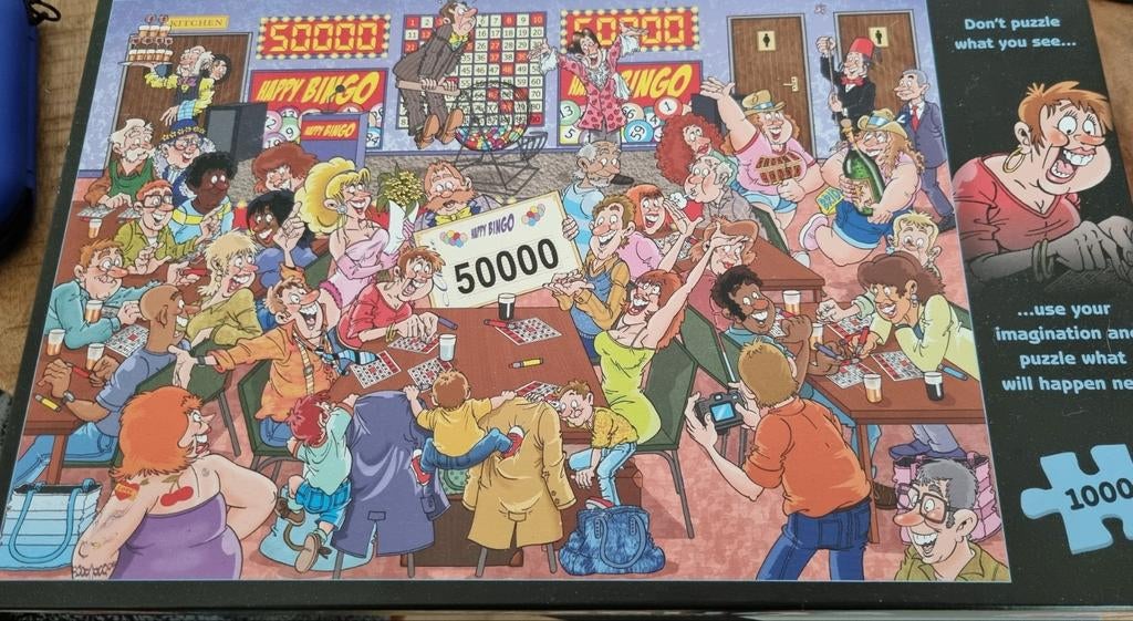 Wasgij Mystery Puzzel 19: Bingo Blunder! (1000 stukjes), Ophalen of Verzenden, 500 t/m 1500 stukjes, Zo goed als nieuw, Legpuzzel