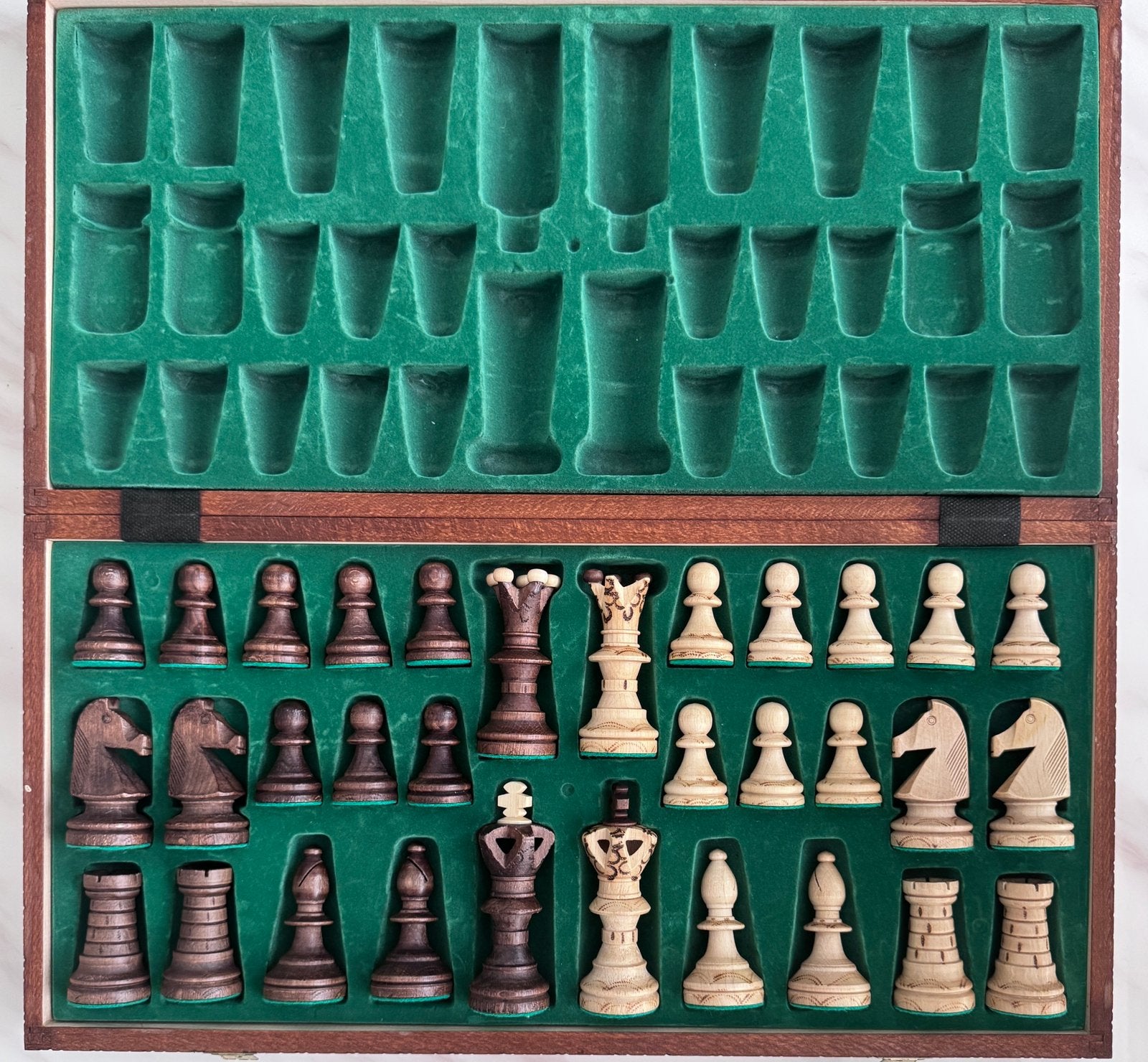 Prachtig Groot Houten Schaakspel (52 x 52 cm), Ophalen of Verzenden, Zo goed als nieuw