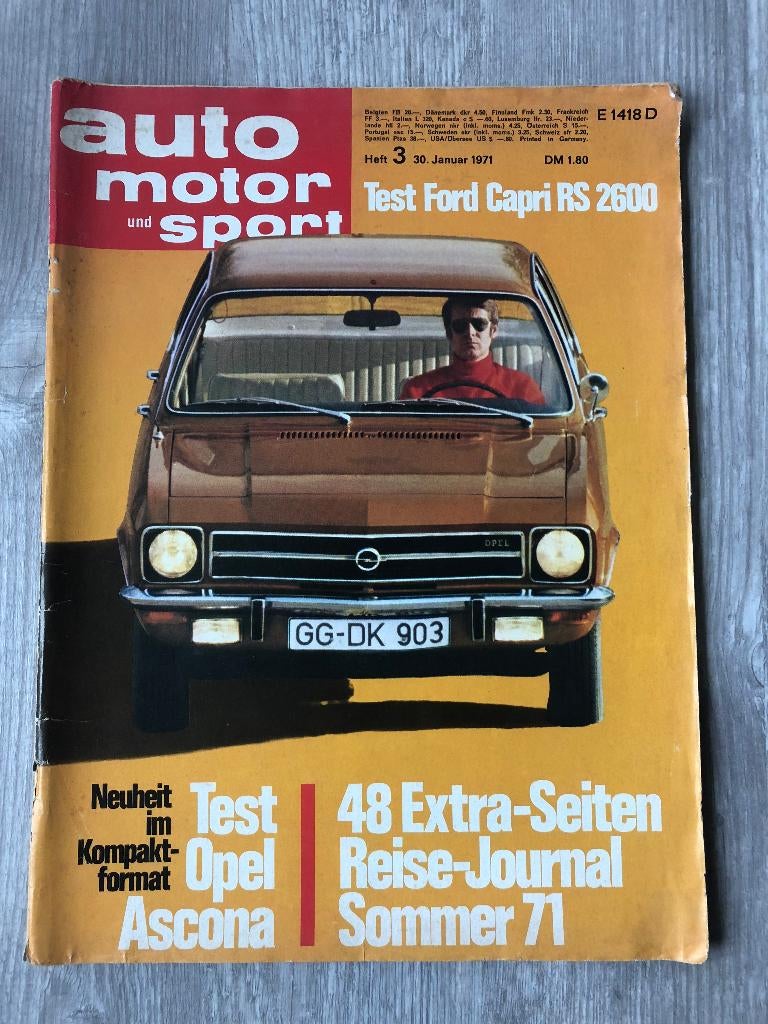 AMS 1971: Ford Capri RS 2600, Opel Ascona A, Ophalen of Verzenden, Gelezen, Algemeen