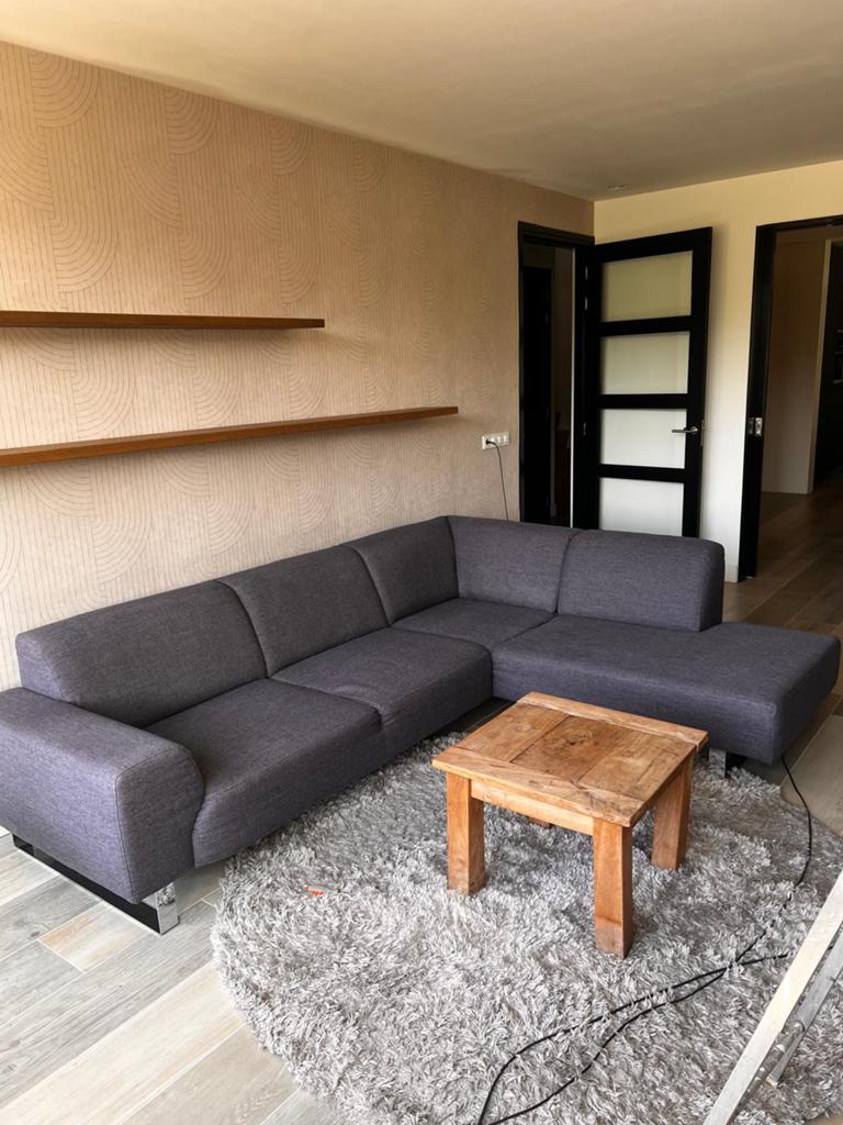 Donker grijze antraciet hoekbank, Ophalen, Gebruikt, Stof, Modern