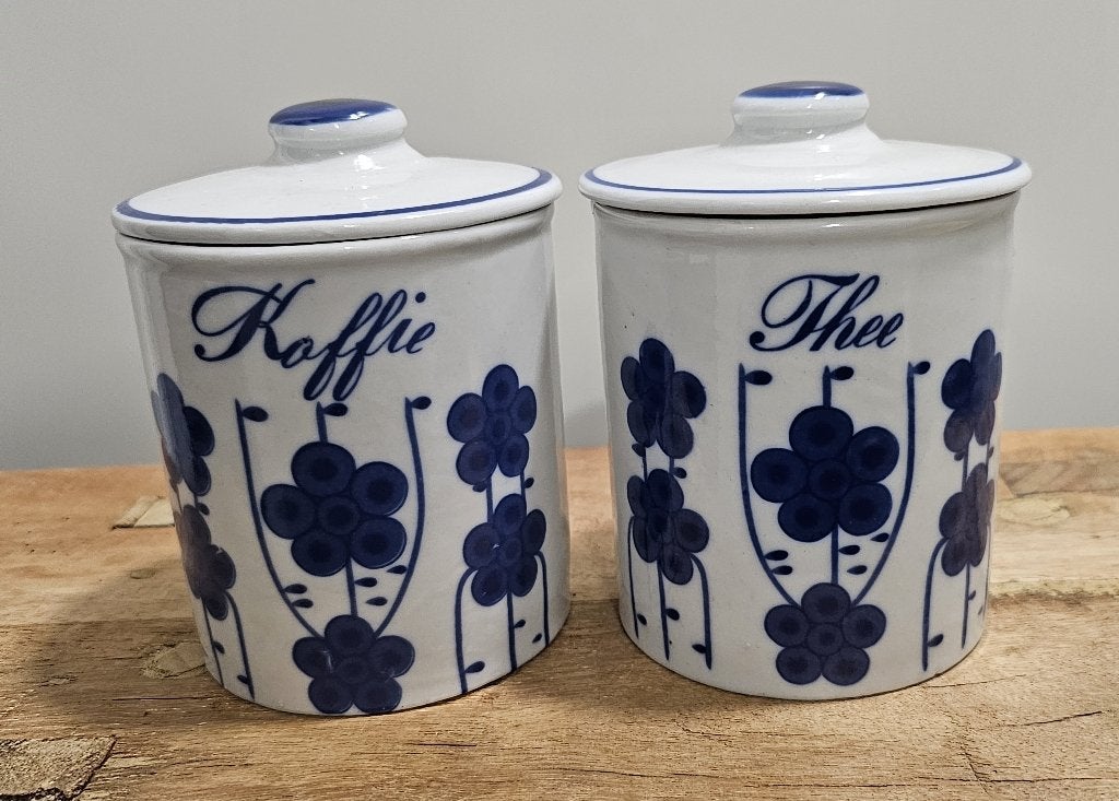 2 LEUKE VOORRAADPOTTEN, Ophalen of Verzenden, Voorraadpot, Steen/keramiek, Overige merken