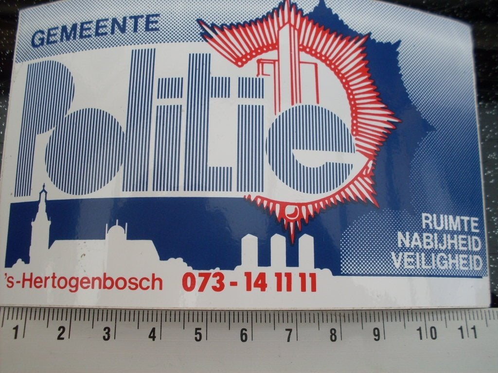sticker gemeente politie 's-hertogenbosch den bosch logo, Verzenden, Zo goed als nieuw, Bedrijf of Vereniging
