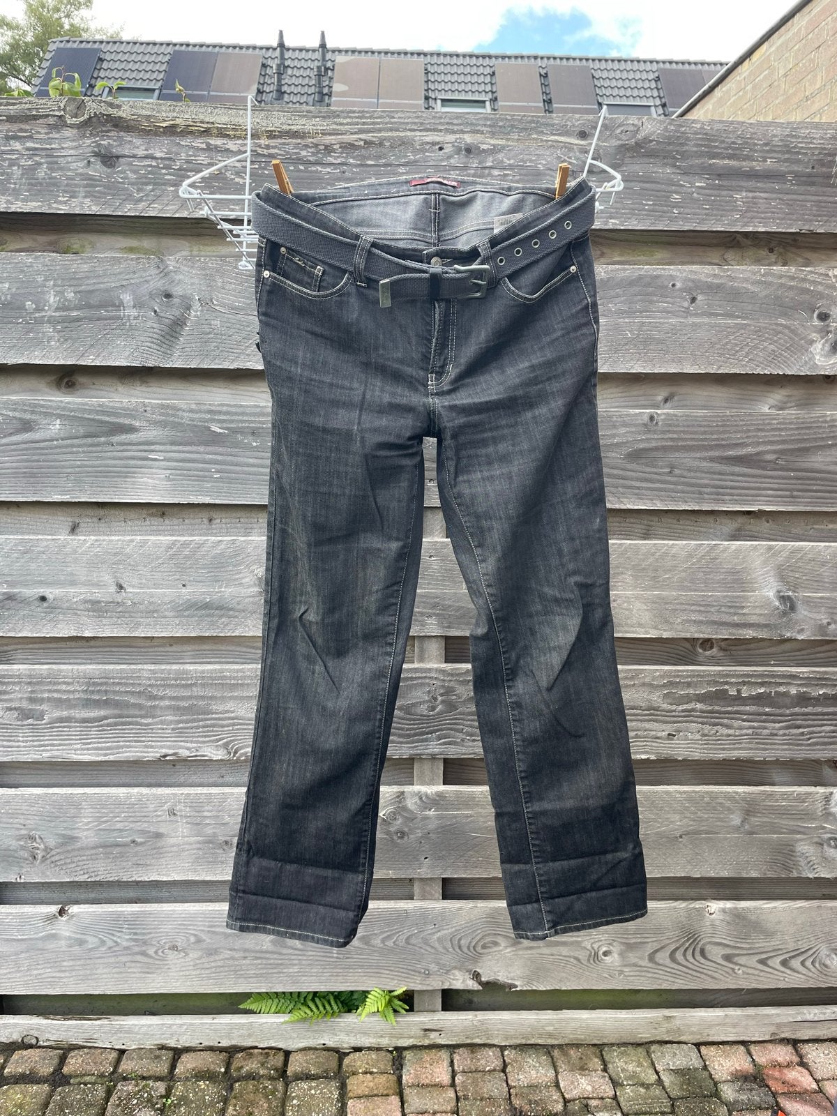 Cambio Norah Straight Jeans - Zwart/Grijs - Maat W33-W36, Ophalen of Verzenden, Gedragen, Zwart, W33 - W36 (confectie 42/44)