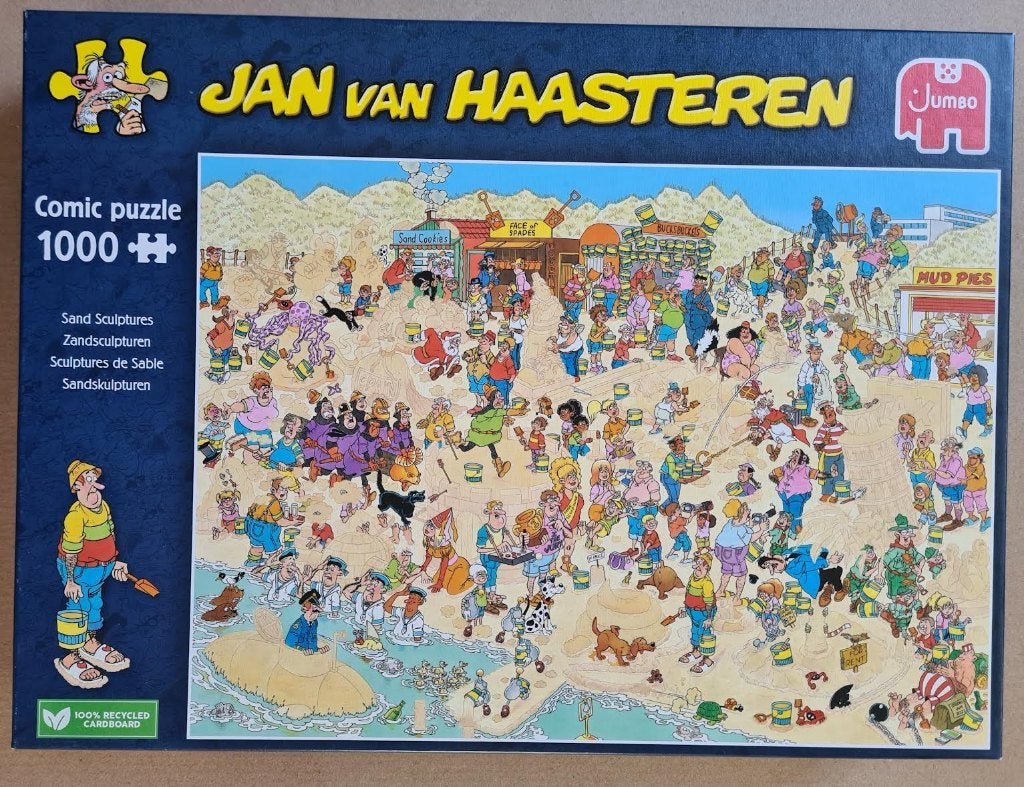 Jan van Haasteren puzzel : Zandsculpturen, Hobby en Vrije tijd, Denksport en Puzzels, Ophalen of Verzenden, 500 t/m 1500 stukjes