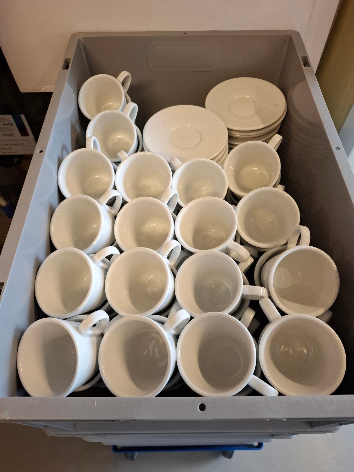 Partij Horeca servies kopjes en schotels 72 sets, Ophalen, Overige merken, Zo goed als nieuw, Overige stijlen