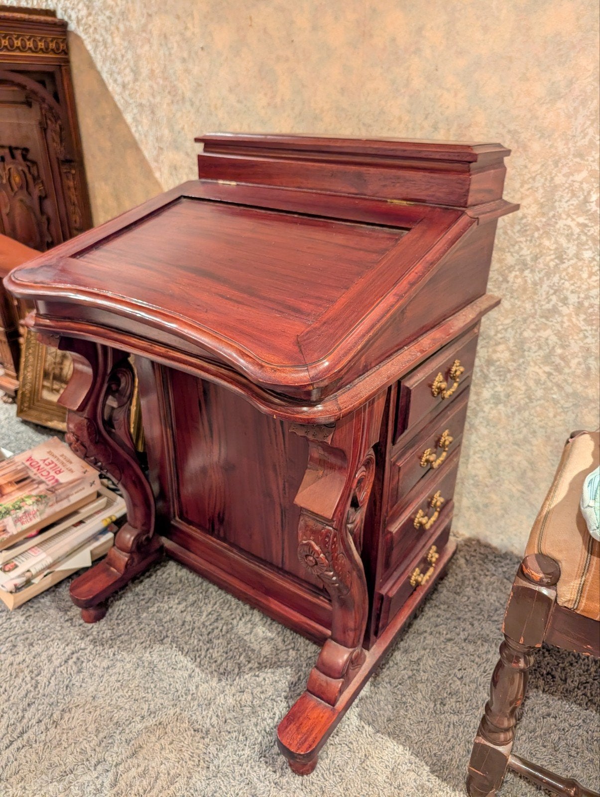 Antiek Davenport Bureau - Kapiteinsbureau, Ophalen