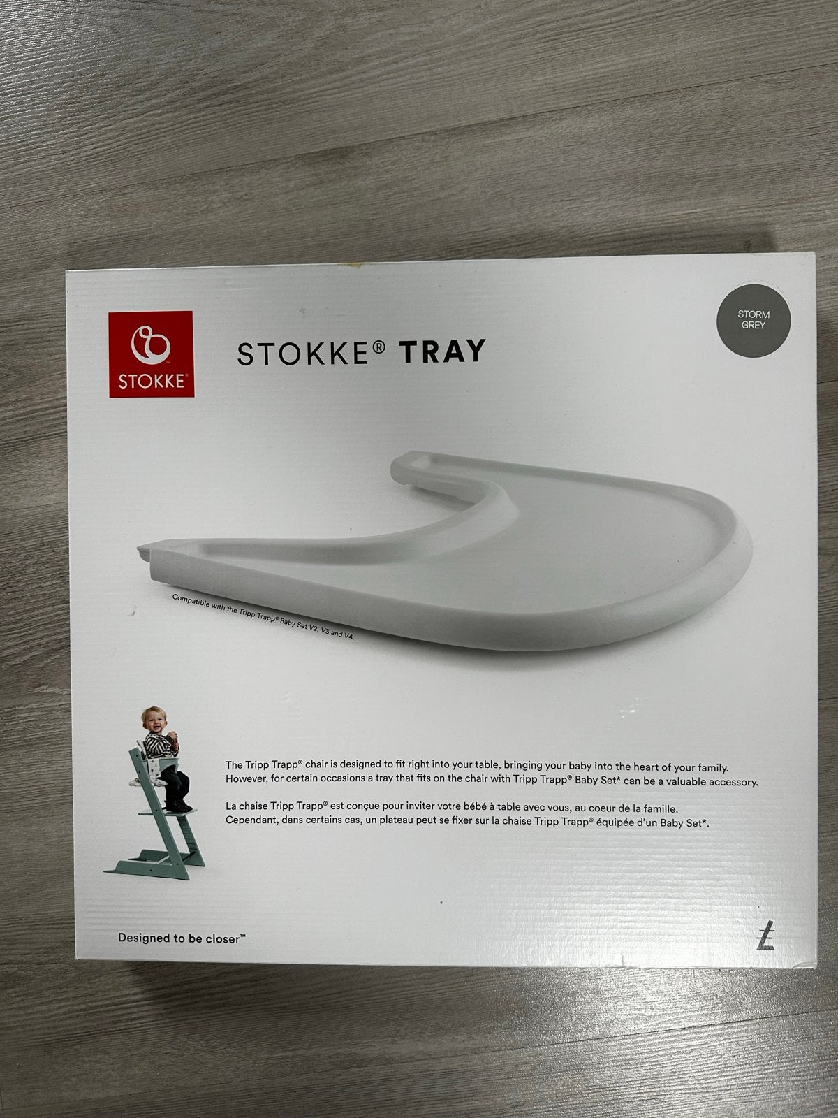 Stokke Tray Storm Grey, Ophalen of Verzenden, Zo goed als nieuw, Overige typen, Afneembaar eetblad