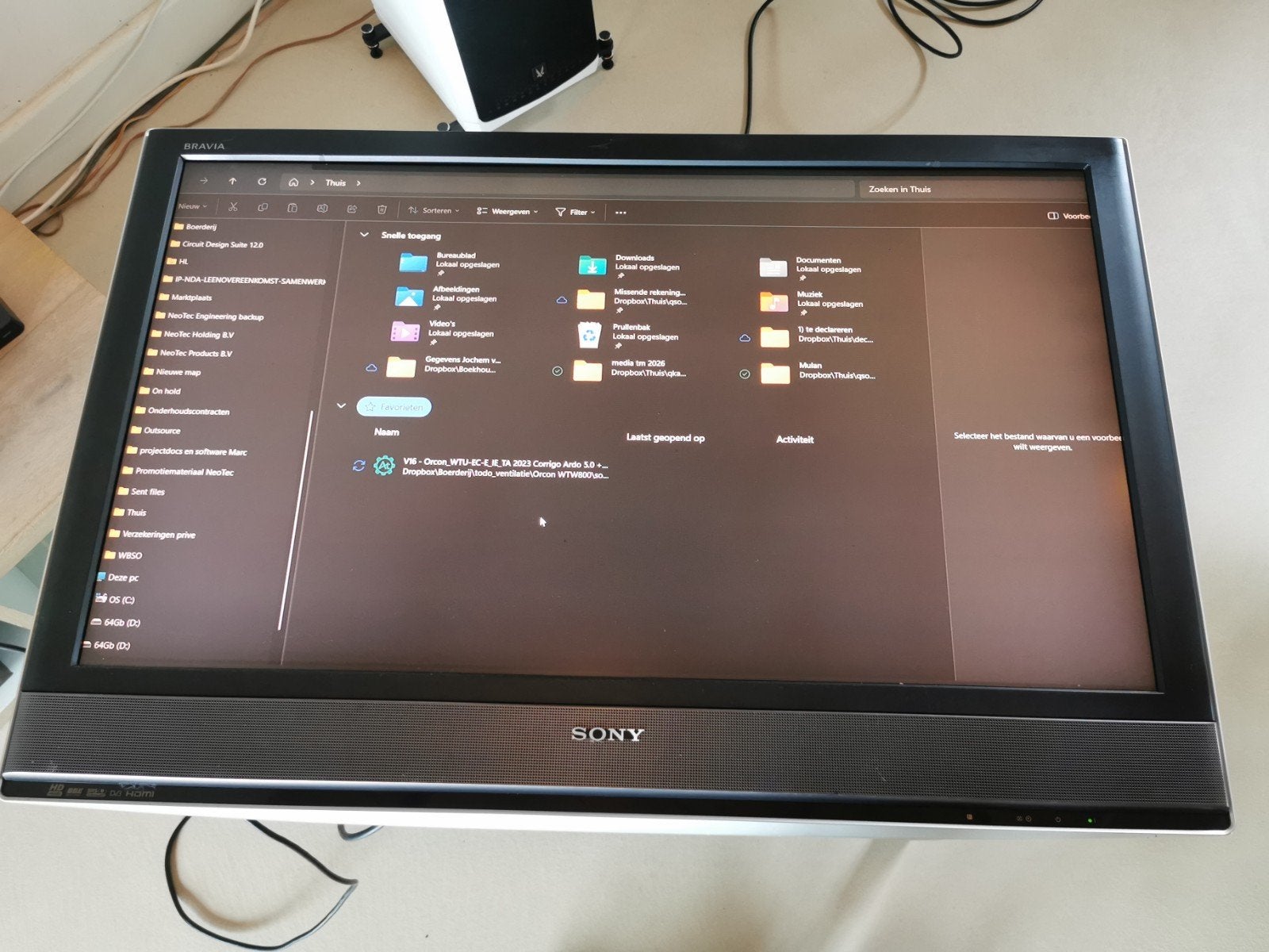 Sony Bravia KDL-40W2000 LCD TV - 40 inch HD Ready, Audio, Tv en Foto, Televisies, Ophalen, Gebruikt, 50 Hz, HD Ready (720p)