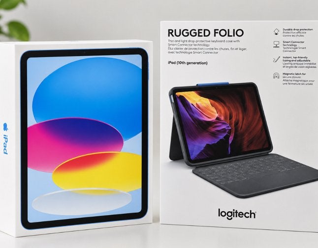 Apple iPad 10e Gen64GB WiFi Blue+Logitech Rugged Folio Nieuw, 10 inch, Apple iPad, Ophalen of Verzenden, Zo goed als nieuw