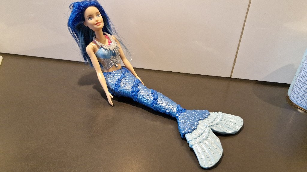 Barbie blauwe zeemeermin, Ophalen of Verzenden, Zo goed als nieuw, Barbie
