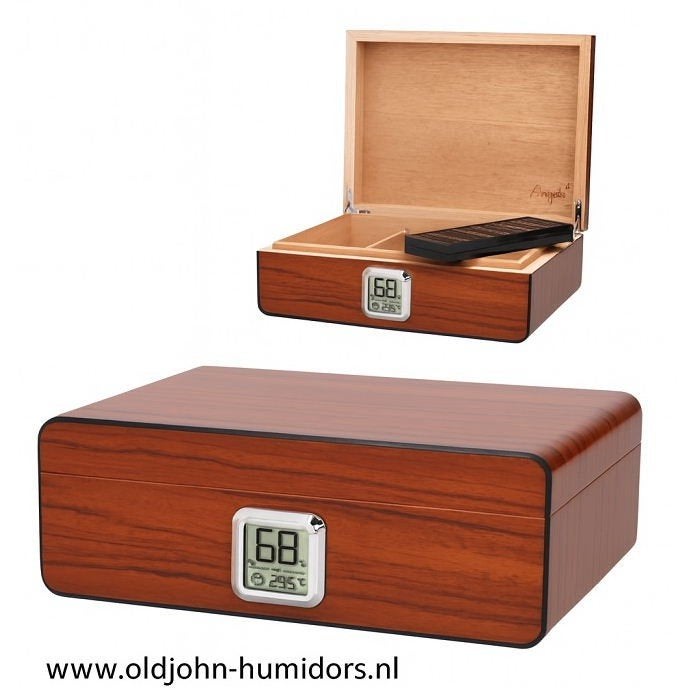 HUMIDOR BRUIN MAT - HOUTNERF DESIGN - DIGITAAL ANGELO   h35, Verzenden, Nieuw, Tabaksdoos of Verpakking