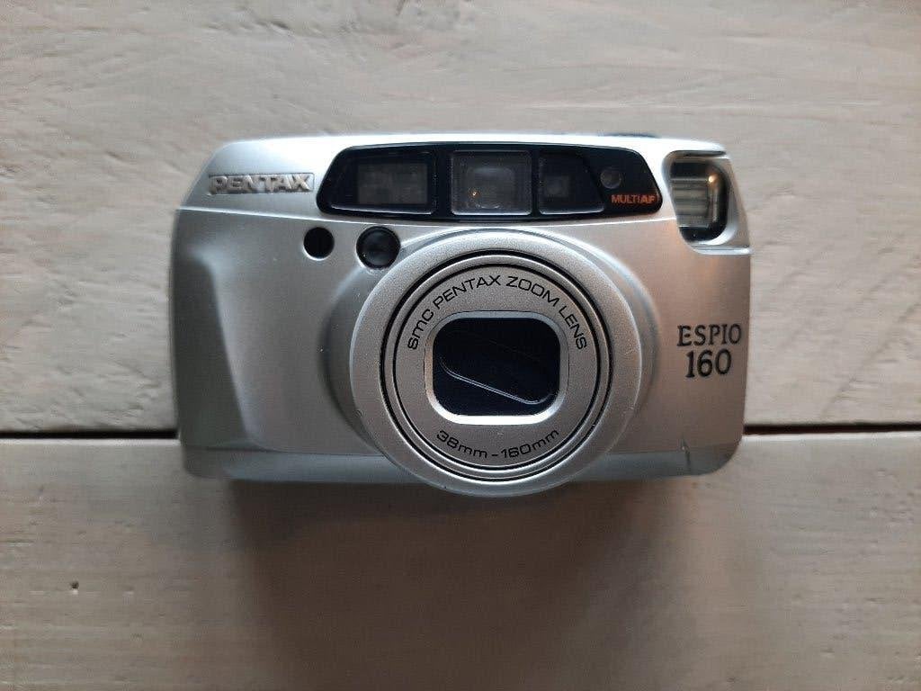 Pentax Espio 160 analoge compactcamera met 4x zoom, Ingebouwde flitser, Gebruikt, Ophalen of Verzenden, Compactcamera