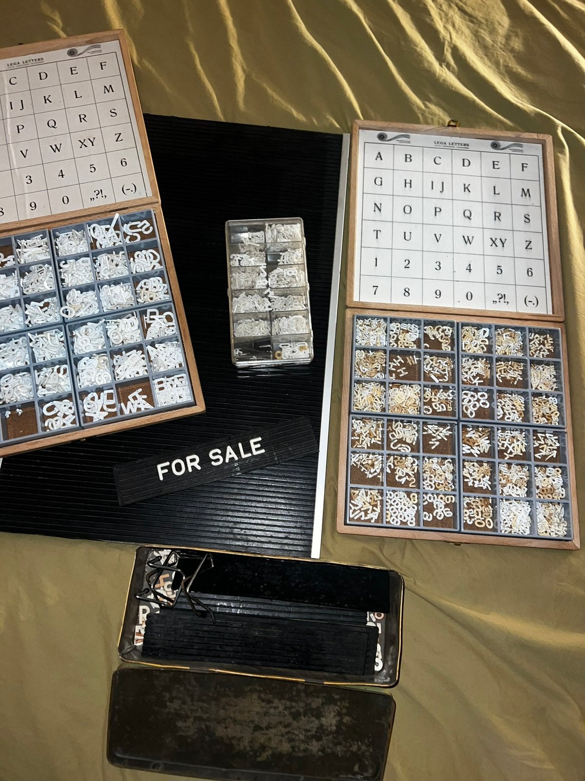 Vintage Letterbord met letters, Ophalen, Vintage, Kunststof, Gebruikt
