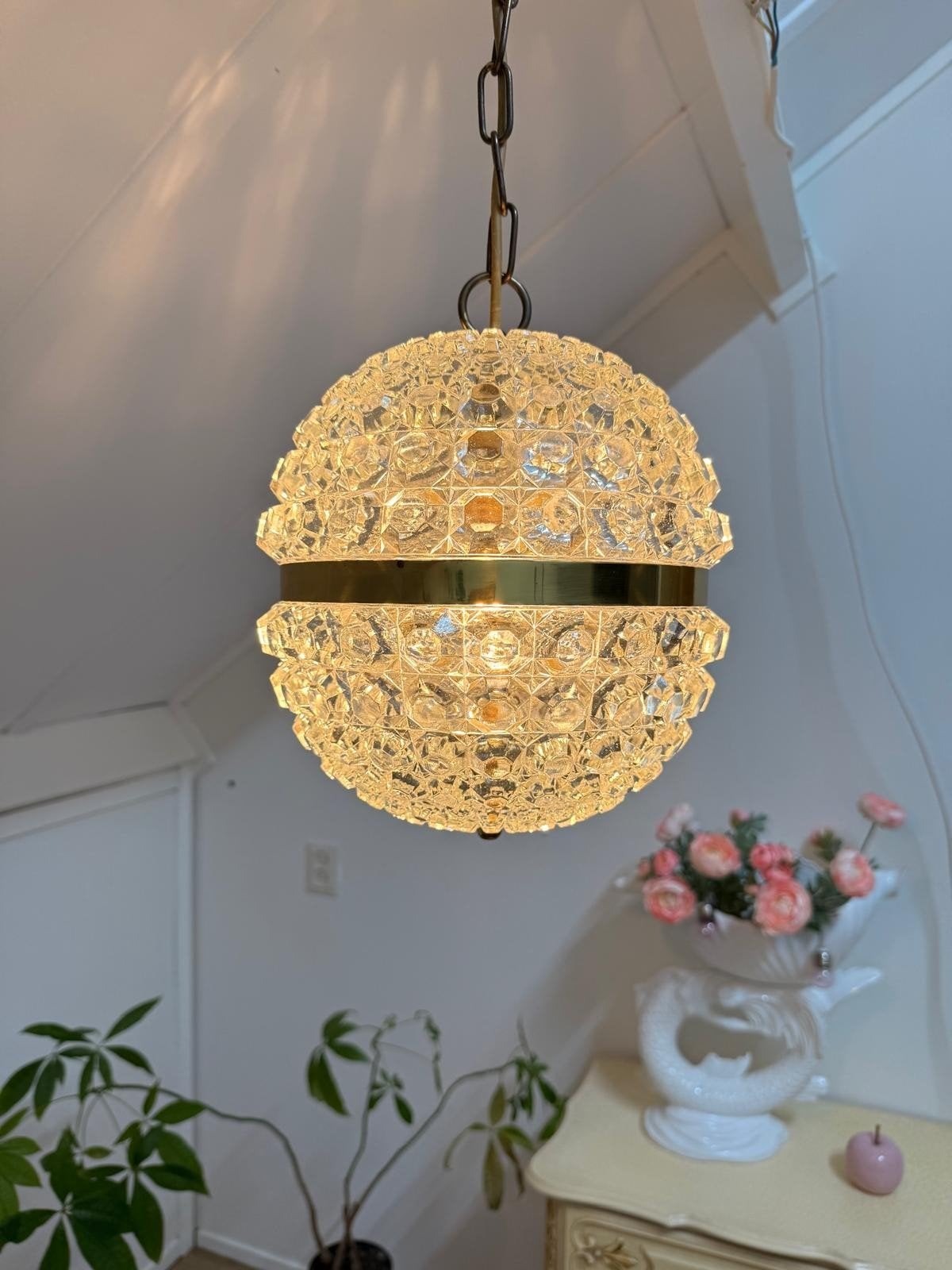Sölken hanglamp jaren '70, Ophalen, Glas