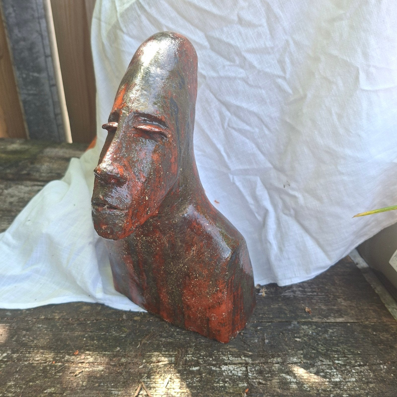 Apart terracotta beeld, bruin, Ophalen of Verzenden, 20 - 50 cm, Steen of Keramiek, Beeld