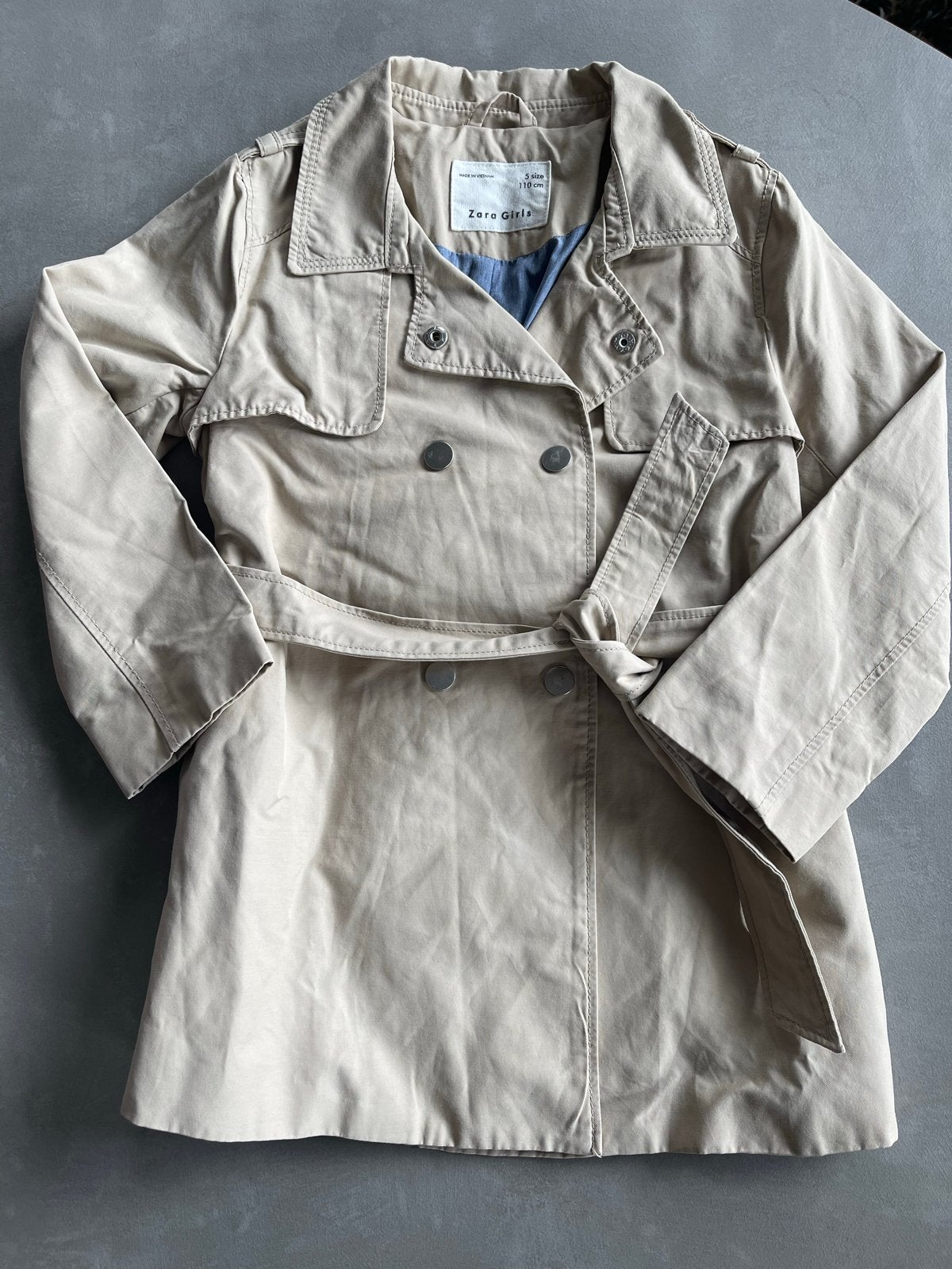Zara Girls Trenchcoat - Beige, Maat 110 (5 jaar), Ophalen of Verzenden, Zo goed als nieuw, Meisje, Jas