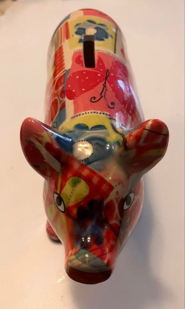 Leuke(Pomme Pidou?) Spaarpot in de vorm van een Varken, Ophalen of Verzenden, Gebruikt, Steen, Aardewerk of Keramiek, Dier