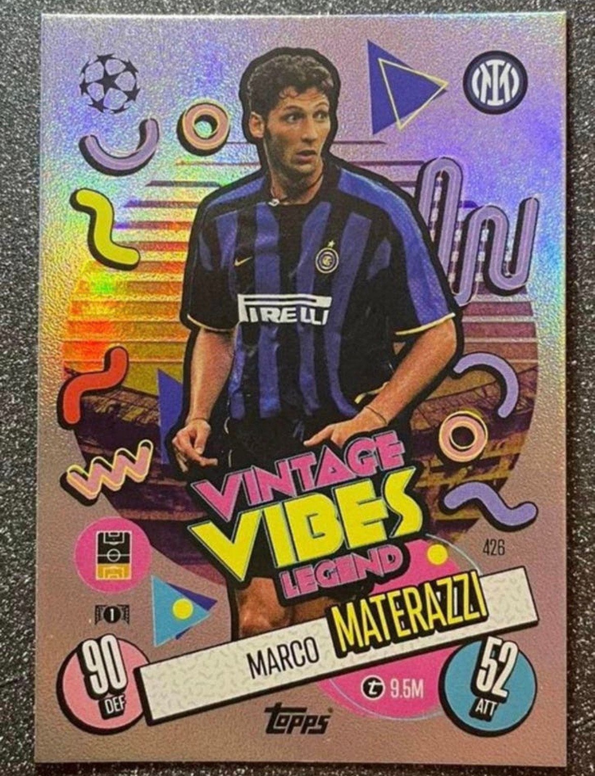 Topps MA 24/25  VINTAGE VIBES LEGEND  MATERAZZI  INTER MILAN, Verzenden, Zo goed als nieuw, Plaatje