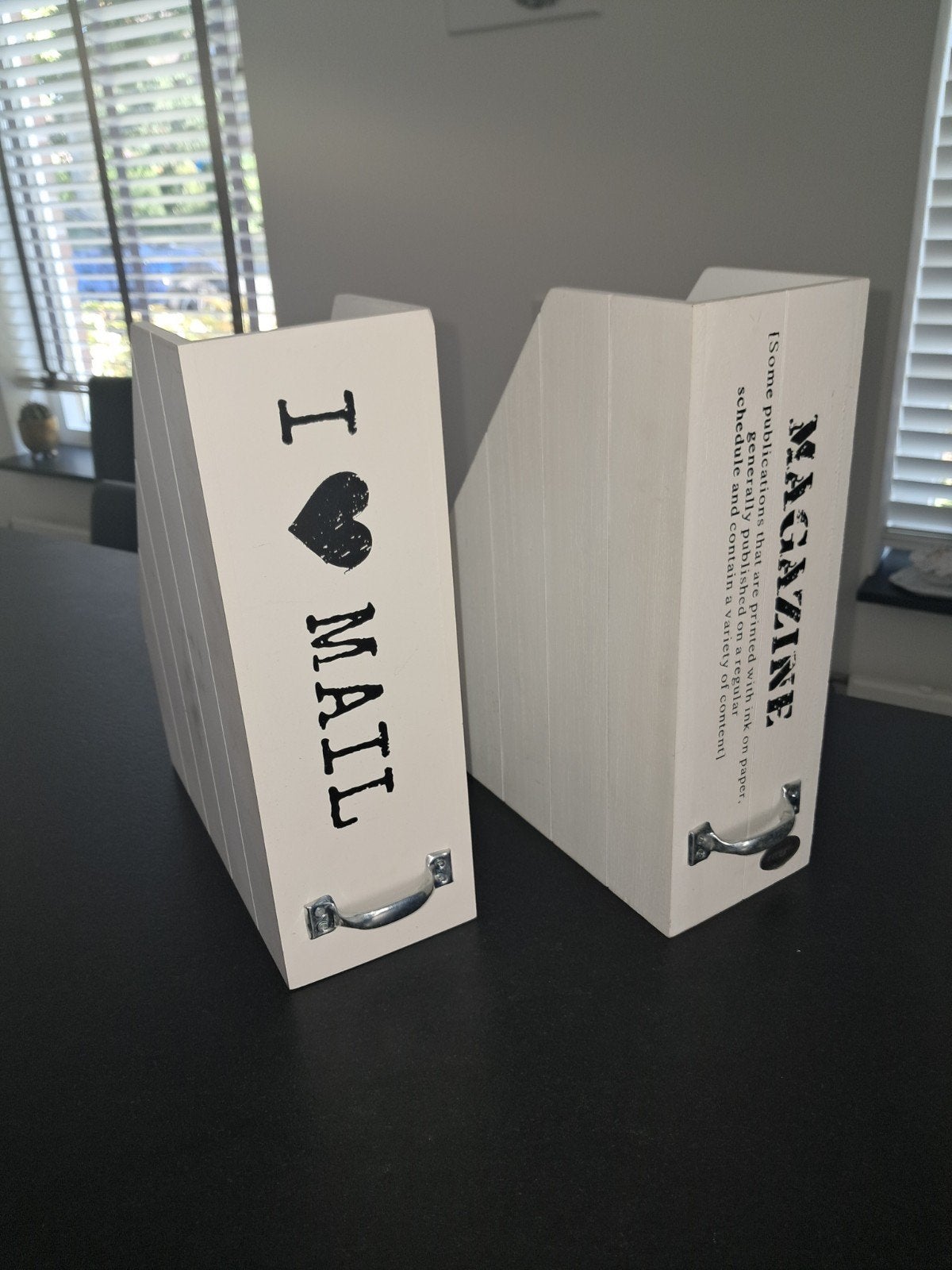 Set van 2 houten tijdschriftenhouders, Ophalen, Gebruikt