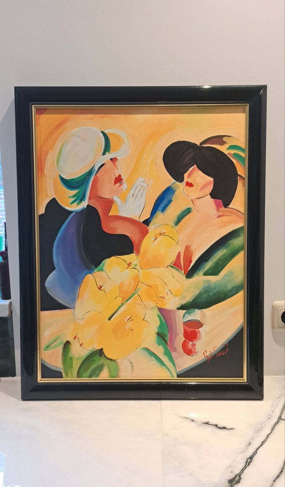 Rob Toeset - 2 Dames in Art Deco Stijl (ca. 1990), Ophalen of Verzenden