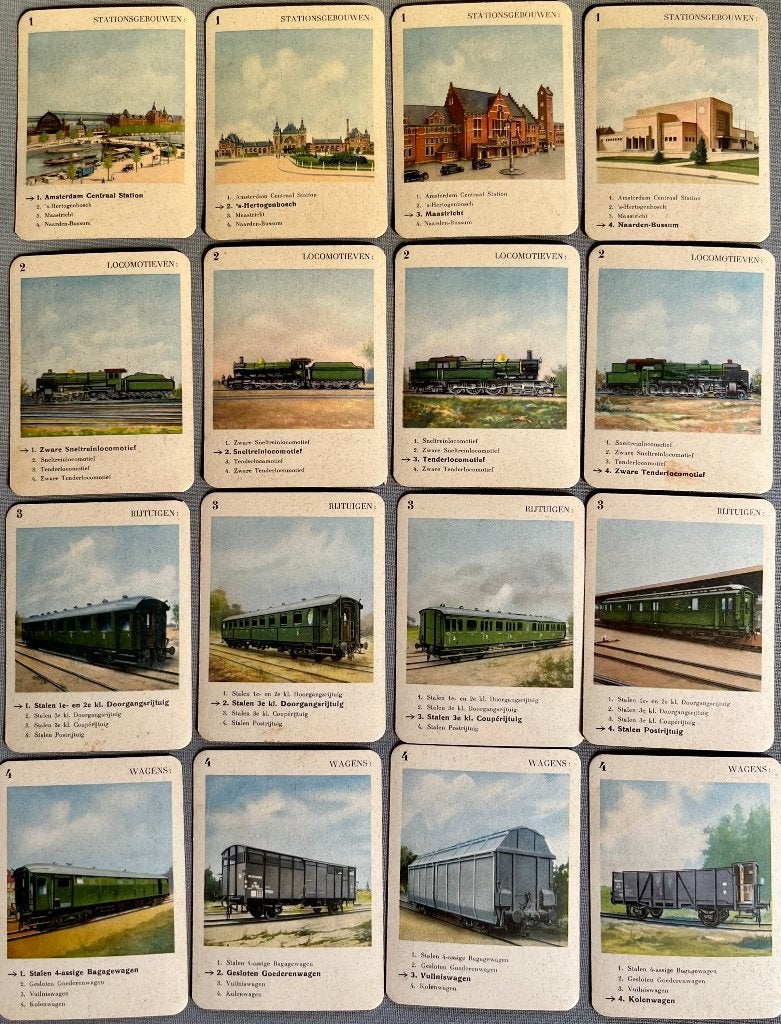 Spoorweg Kwartetspel, Verzekering De Nederlandsche van 1894, Ophalen of Verzenden, Gebruikt, Trein, Overige typen