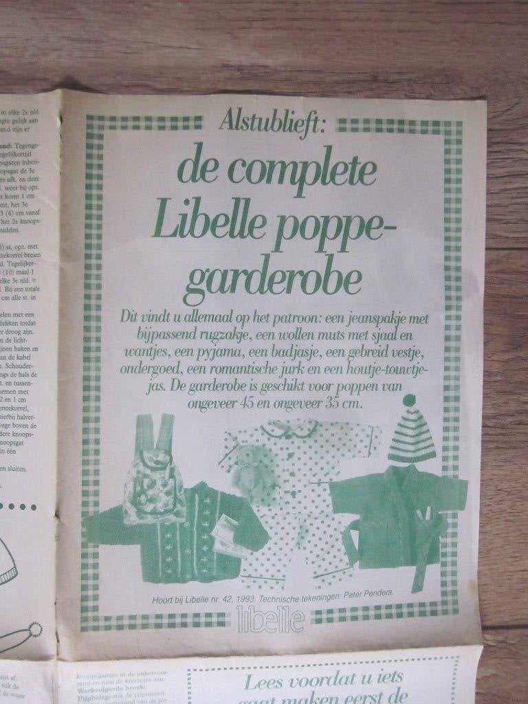 Libelle groot poppenkleertjes patroon poppen  va. ca. 35 -45, Ophalen of Verzenden, Zo goed als nieuw, Overige typen, Levensecht of Reborn