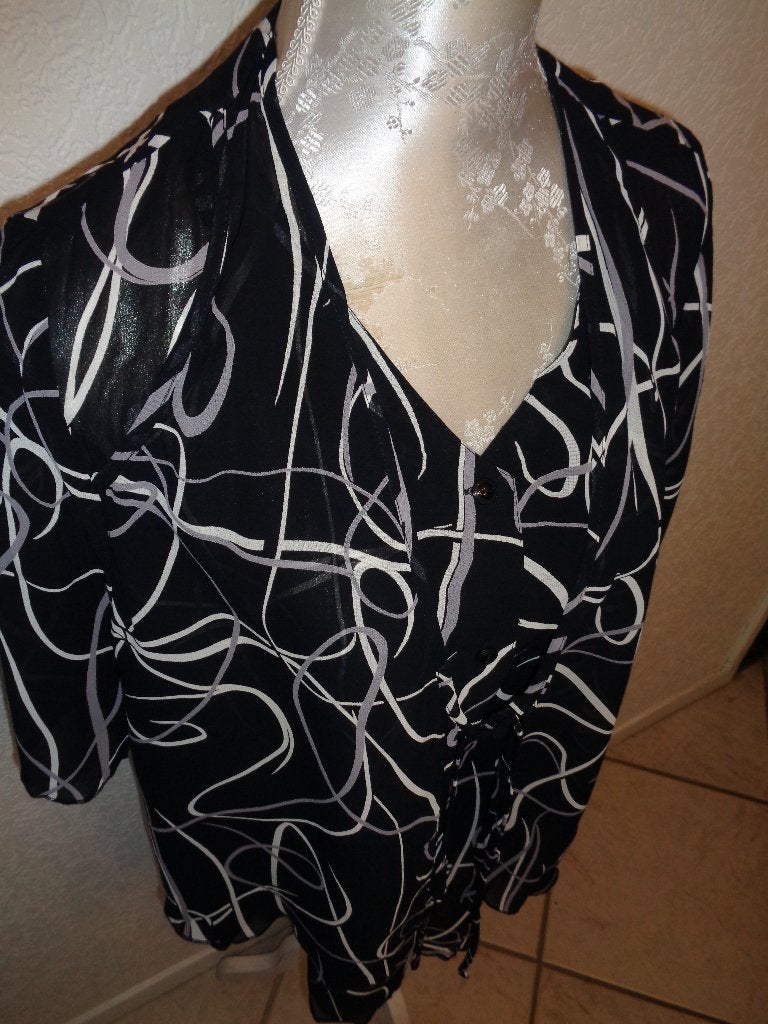 chalou maat 42 valt als 48 oksel tot oksel 60 cm-100% viscos, Zwart, Maat 46/48 (XL) of groter, Chalou, Ophalen of Verzenden