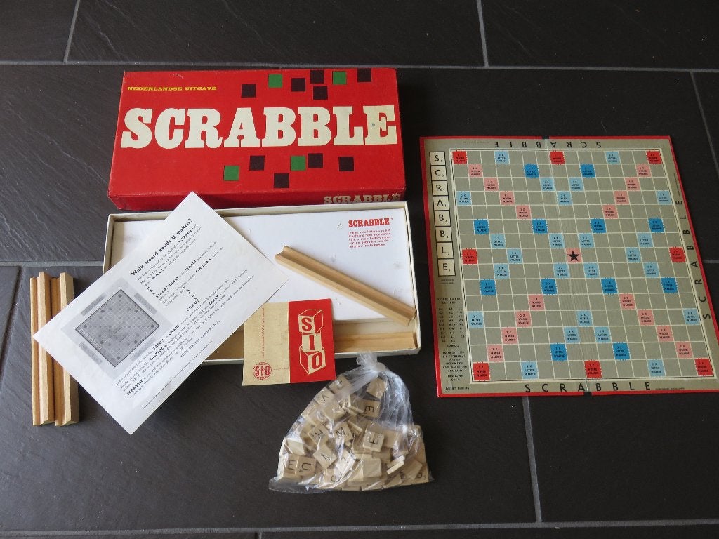 Scrabble, bordspel voor 2 spelers met houten letters, Ophalen of Verzenden, Gebruikt