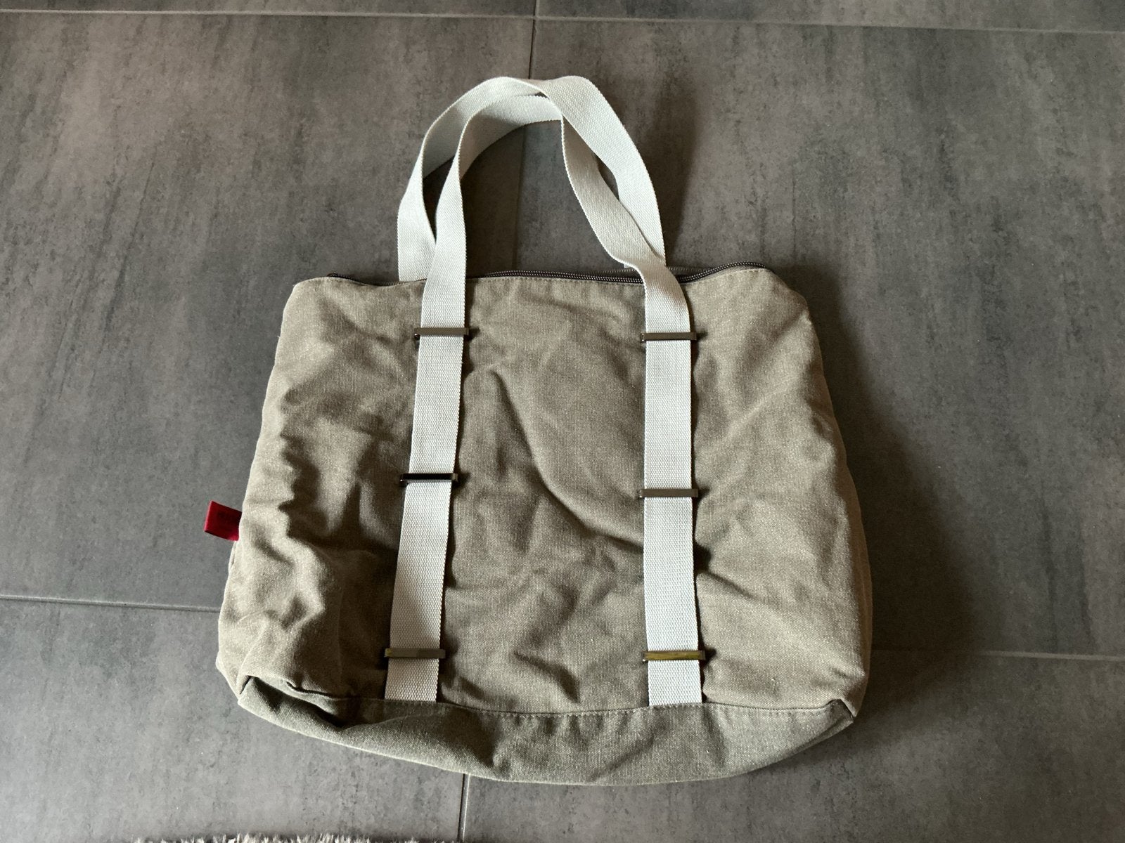 Hugo Boss Shopper Tas - Beige/Grijs Canvas, Sieraden, Tassen en Uiterlijk, Ophalen of Verzenden, Nieuw, Beige, Shopper