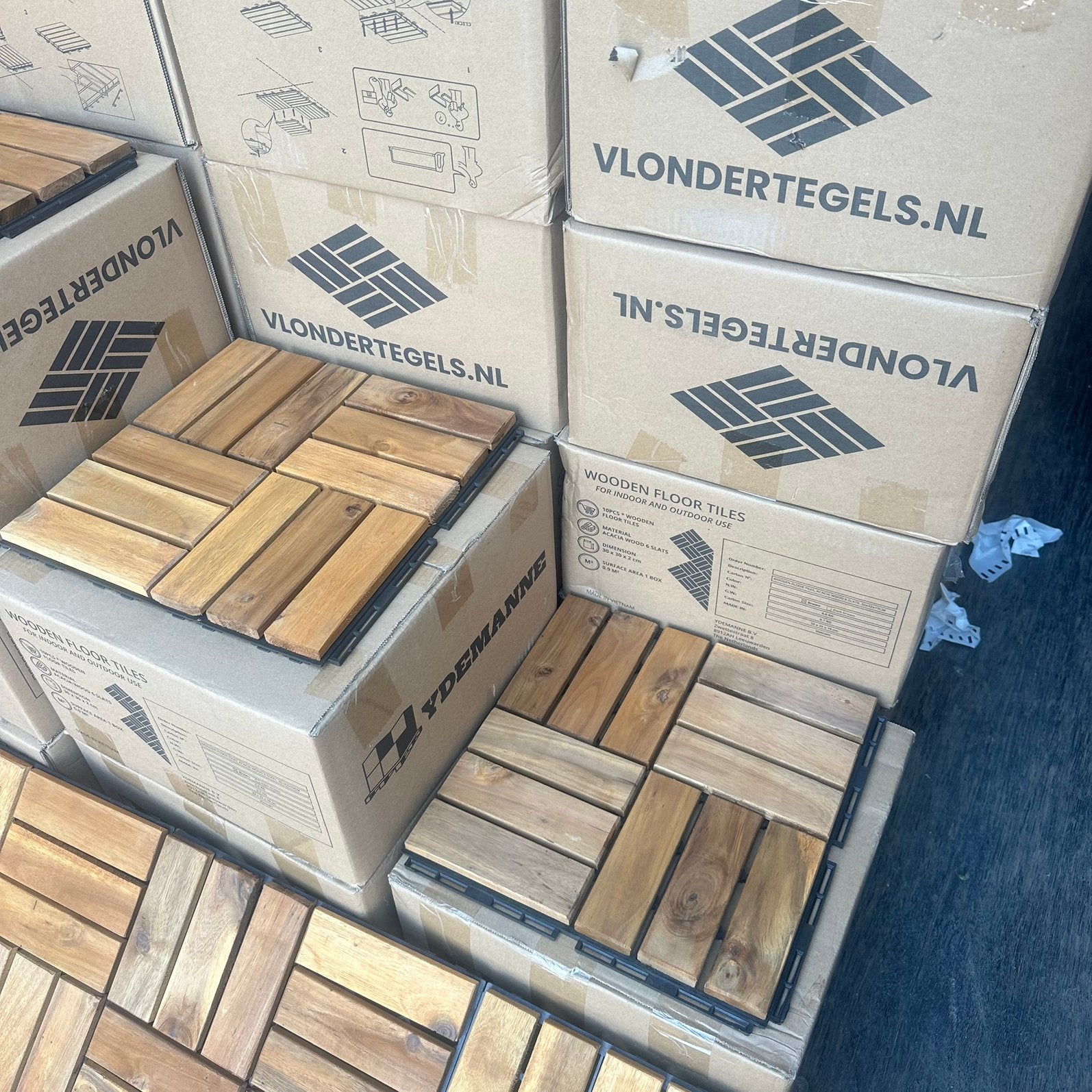 Acaciahout Balkontegels Terrastegels - Lijkt op IKEA RUNNEN, Nieuw, Ophalen of Verzenden, 10 m² of meer, Zwettestraat 8, 8912AH Leeuwarden