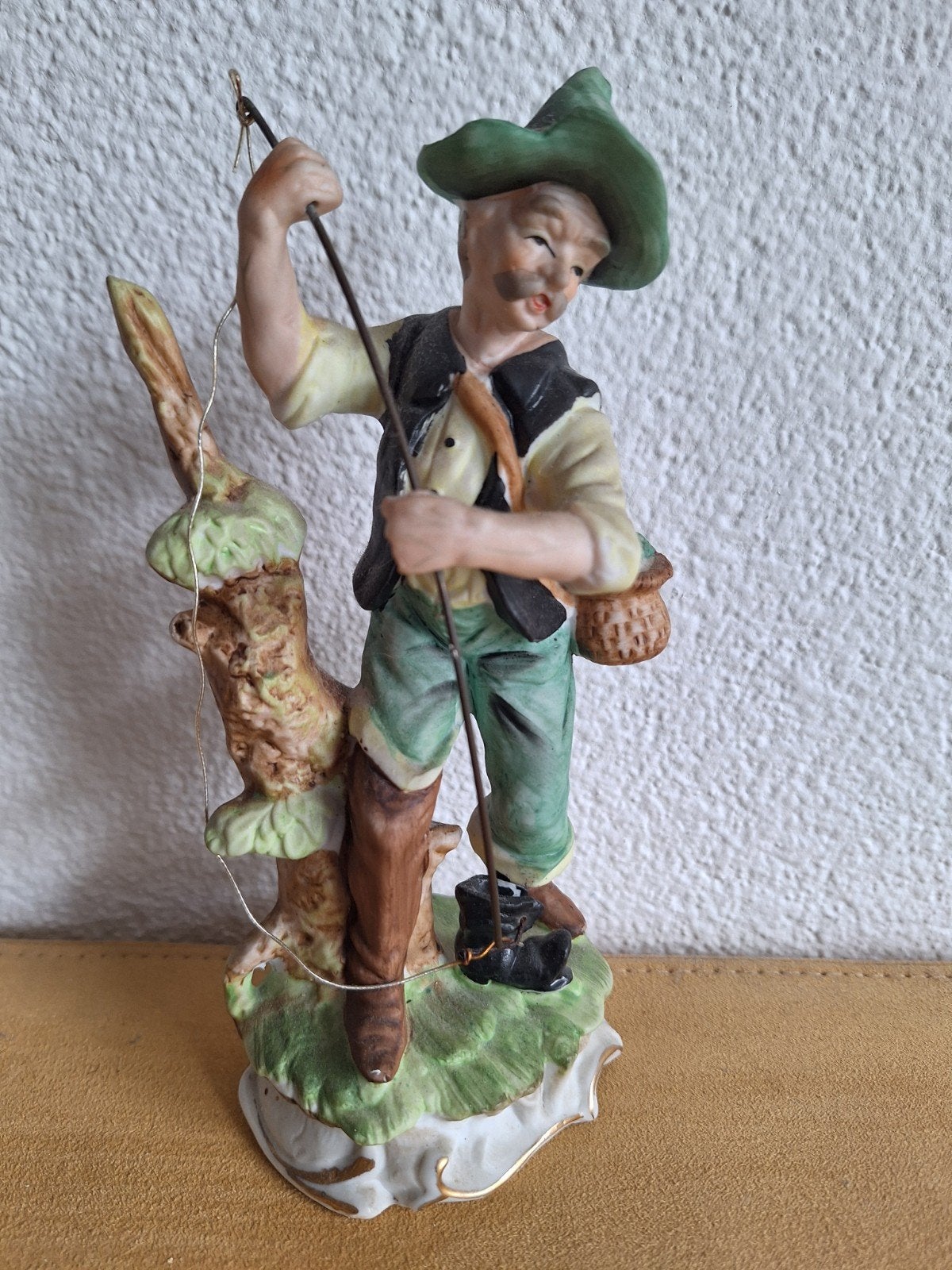 Vintage Porseleinen Visser Beeldje - Decoratief, Ophalen, Gebruikt, Mens