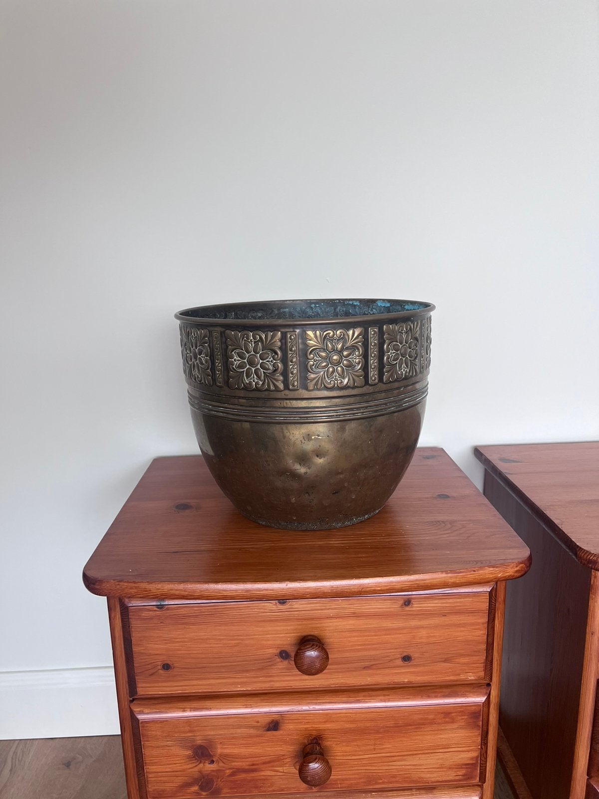 Koperen Jugendstil -  C K Kurz & Co Tiel plantenpot, Ophalen, Rond, Zo goed als nieuw, Aardewerk