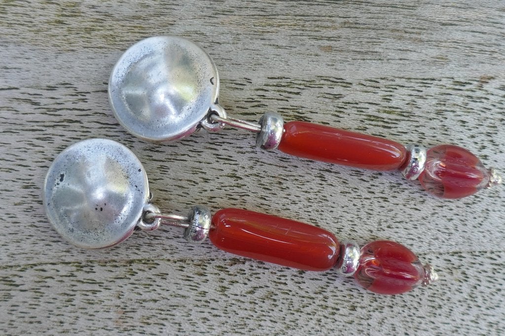 Lange Art Déco oorbellen met clips, Sieraden, Tassen en Uiterlijk, Antieke sieraden, Verzenden, Overige materialen, Oorbellen