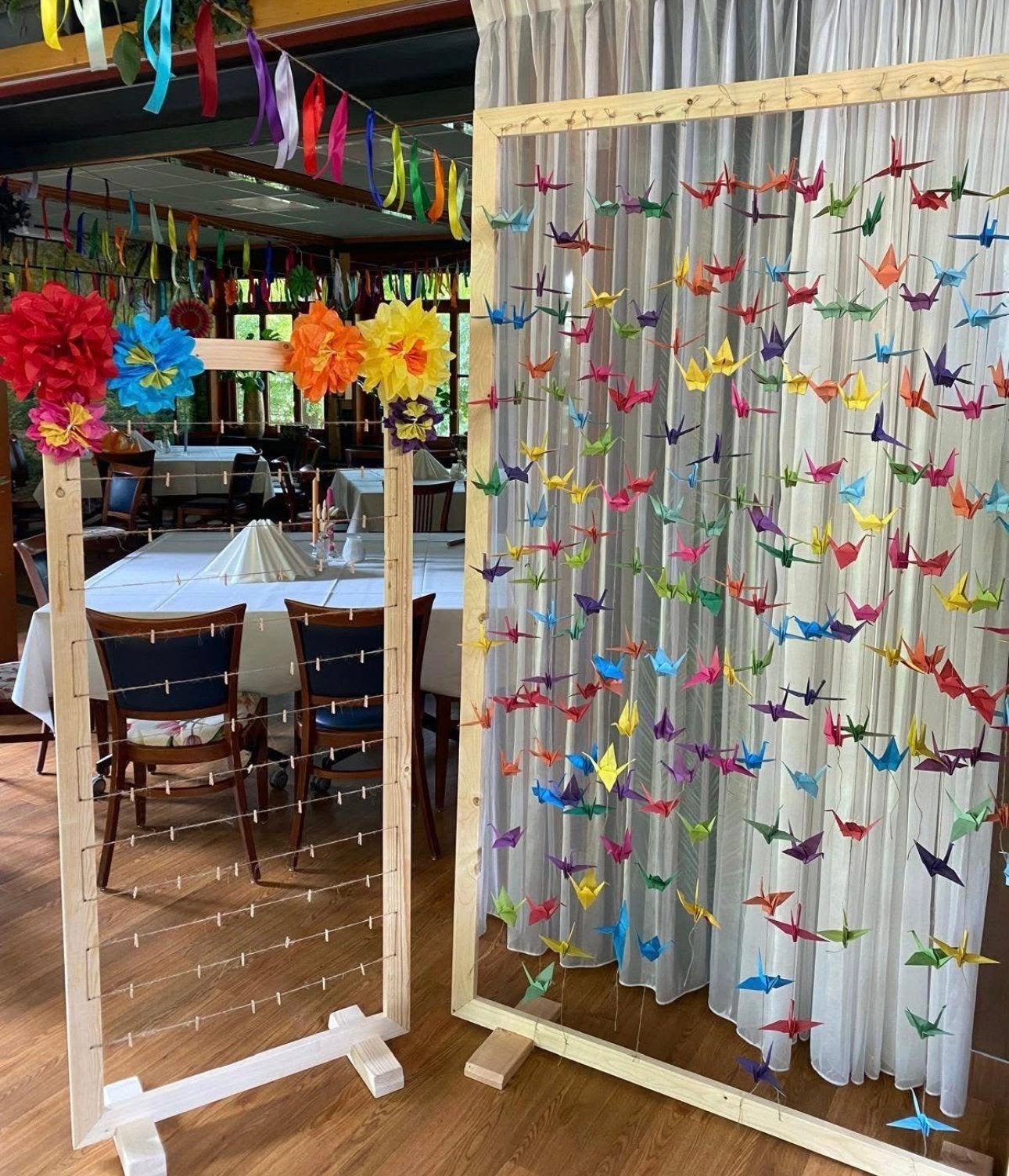 Bruiloft decoratie: kleurrijke kraanvogels mobielen, Ophalen, Nieuw, Versiering, Geboorte of Huwelijk